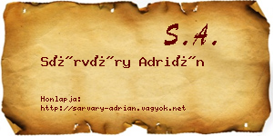 Sárváry Adrián névjegykártya